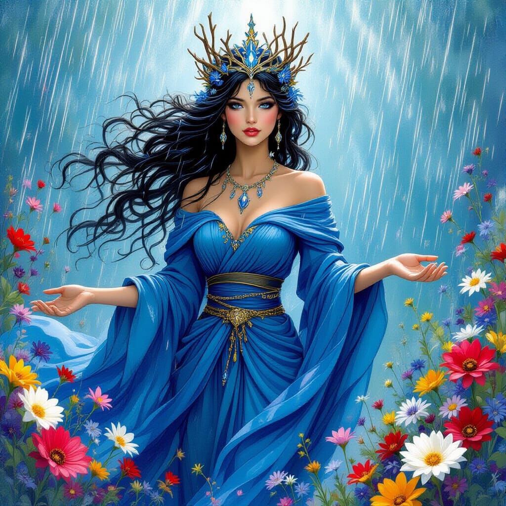 Lakes Goddess in a Floral Kaleidoscope