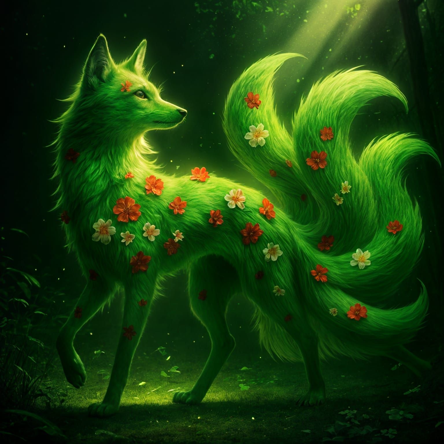 Radiant Kitsune in Enchanted Forest