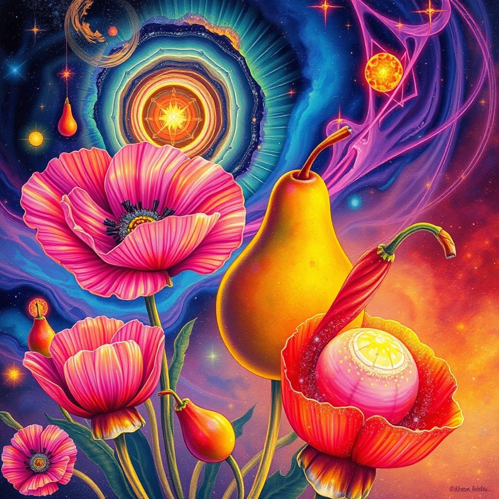 Cosmic Poppies in Psychedelic Nebulae