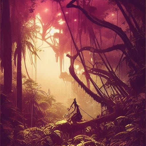 Surreal Jungle Landscape in Fine Art Photography Style