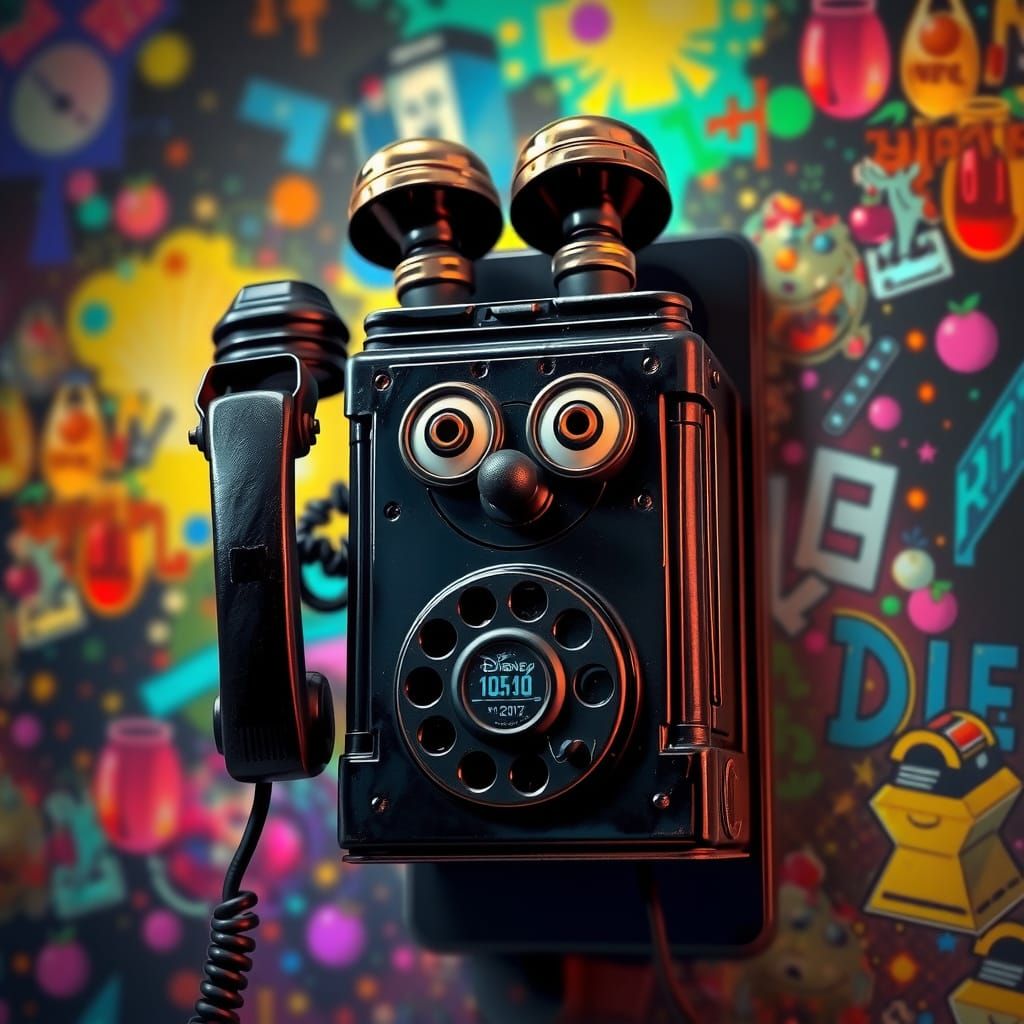 A Vintage Telephone Transformed into a Whimsical Face