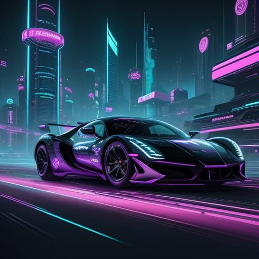 Cyberpunk Cityscape in Neon Glory