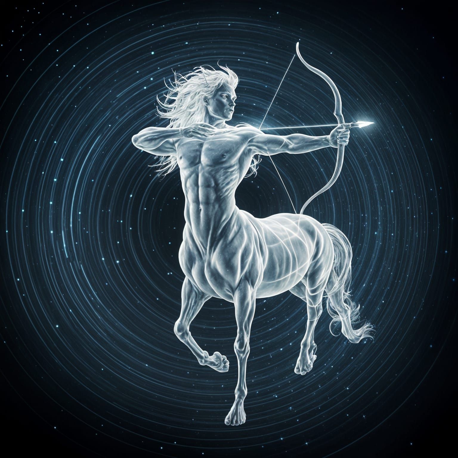 Radiant Centaur Galloping Through Galactic Space