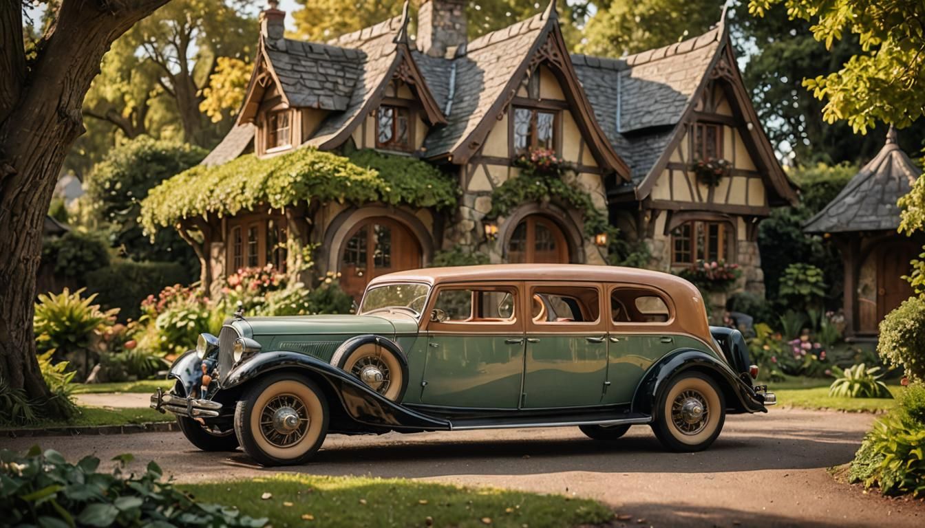Restored 1930s Car and Elven Cottage