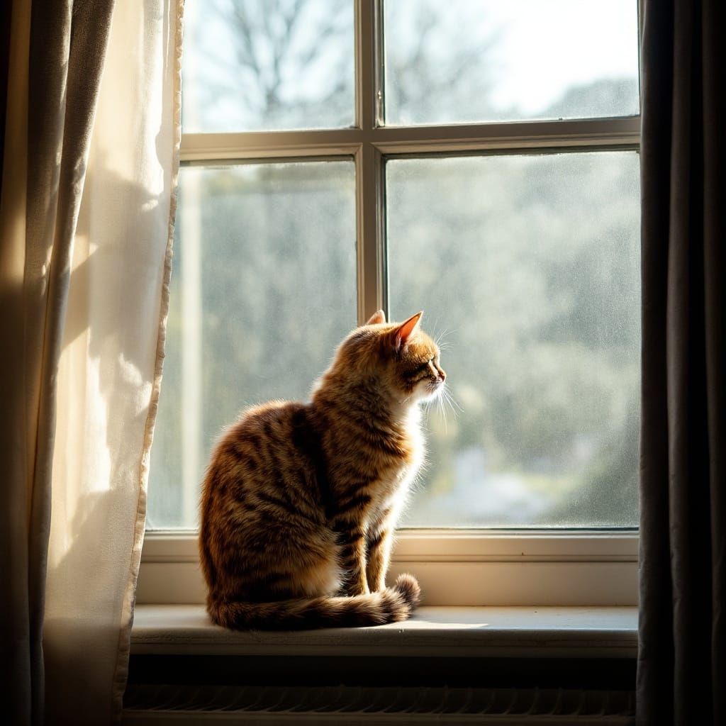 Feline in Radiant Spotlight