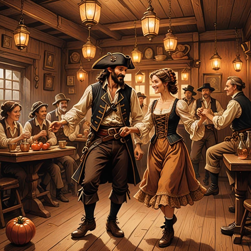Vintage Pirate Teaches Tiny Tomato Ninja to Dance Traditiona...