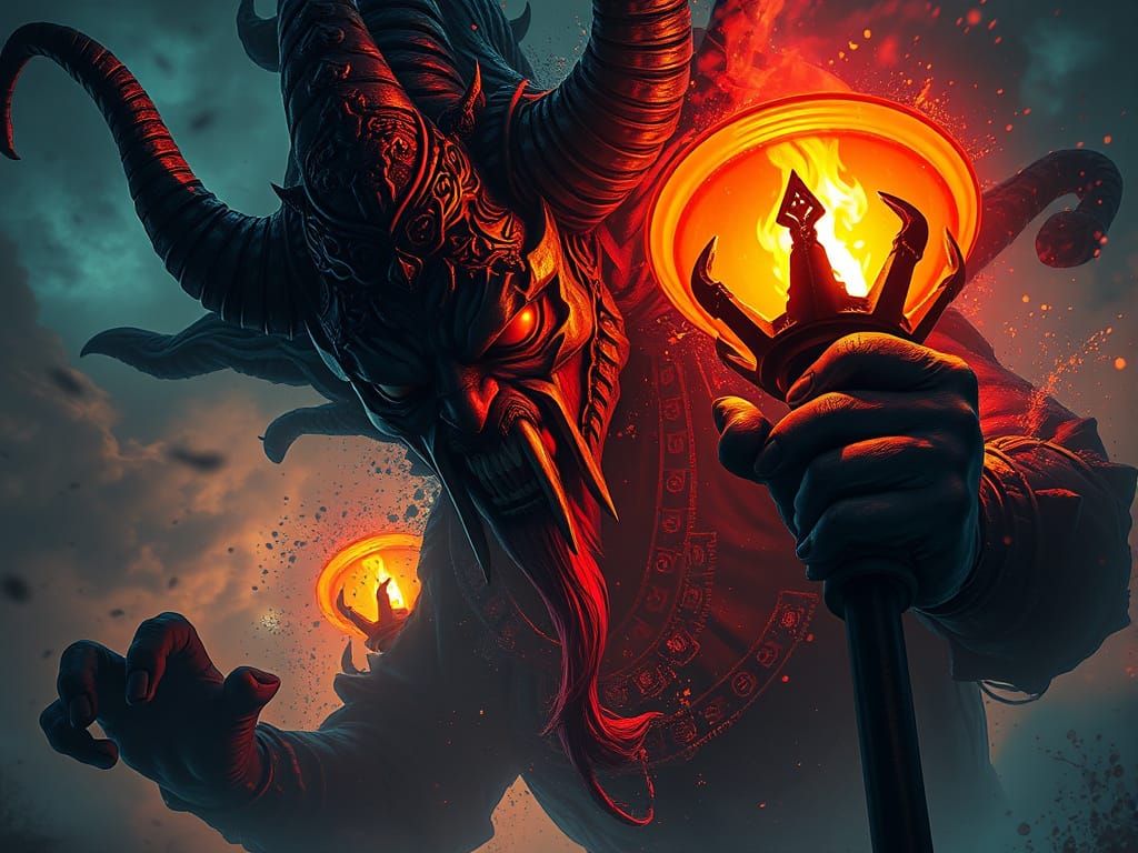 Epic Cinematic Djin Emerges from Antic Lamp