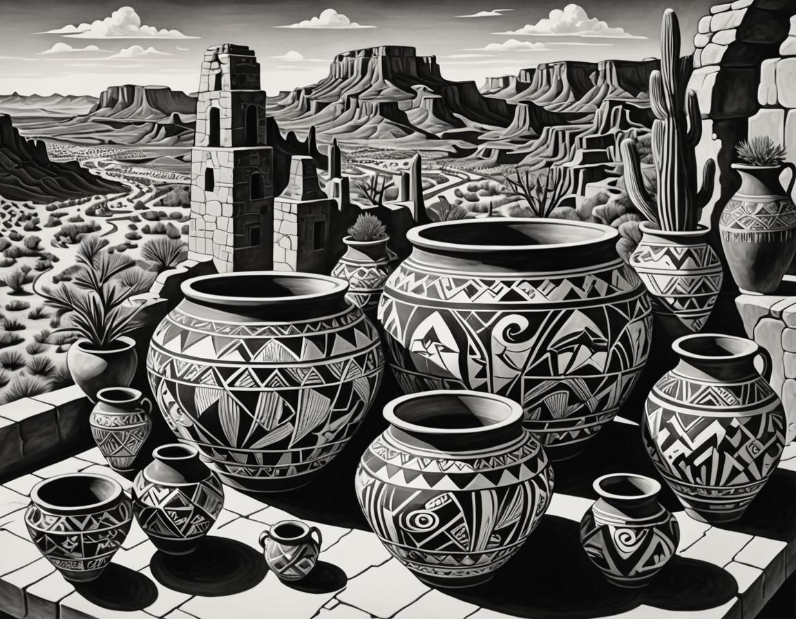 MC Escher Inspired Pueblo Pottery in Arizona