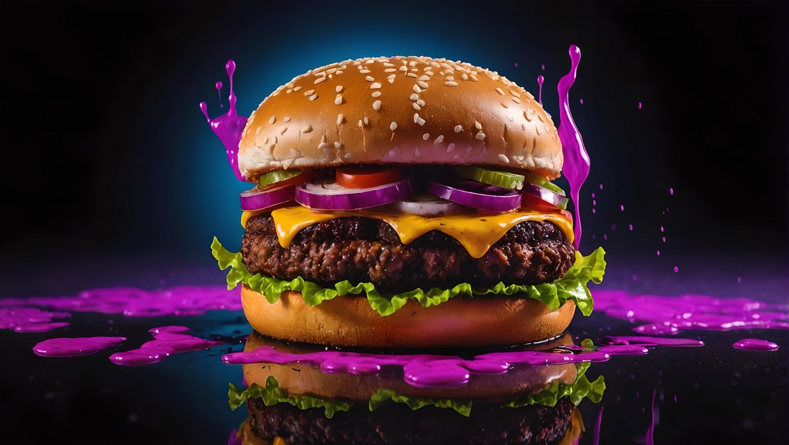 Burger Rorschach Portrait in Graffiti Art Style