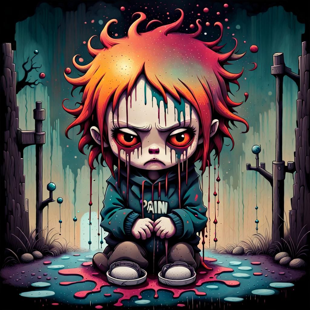 Chibi Despair as Graffiti Art