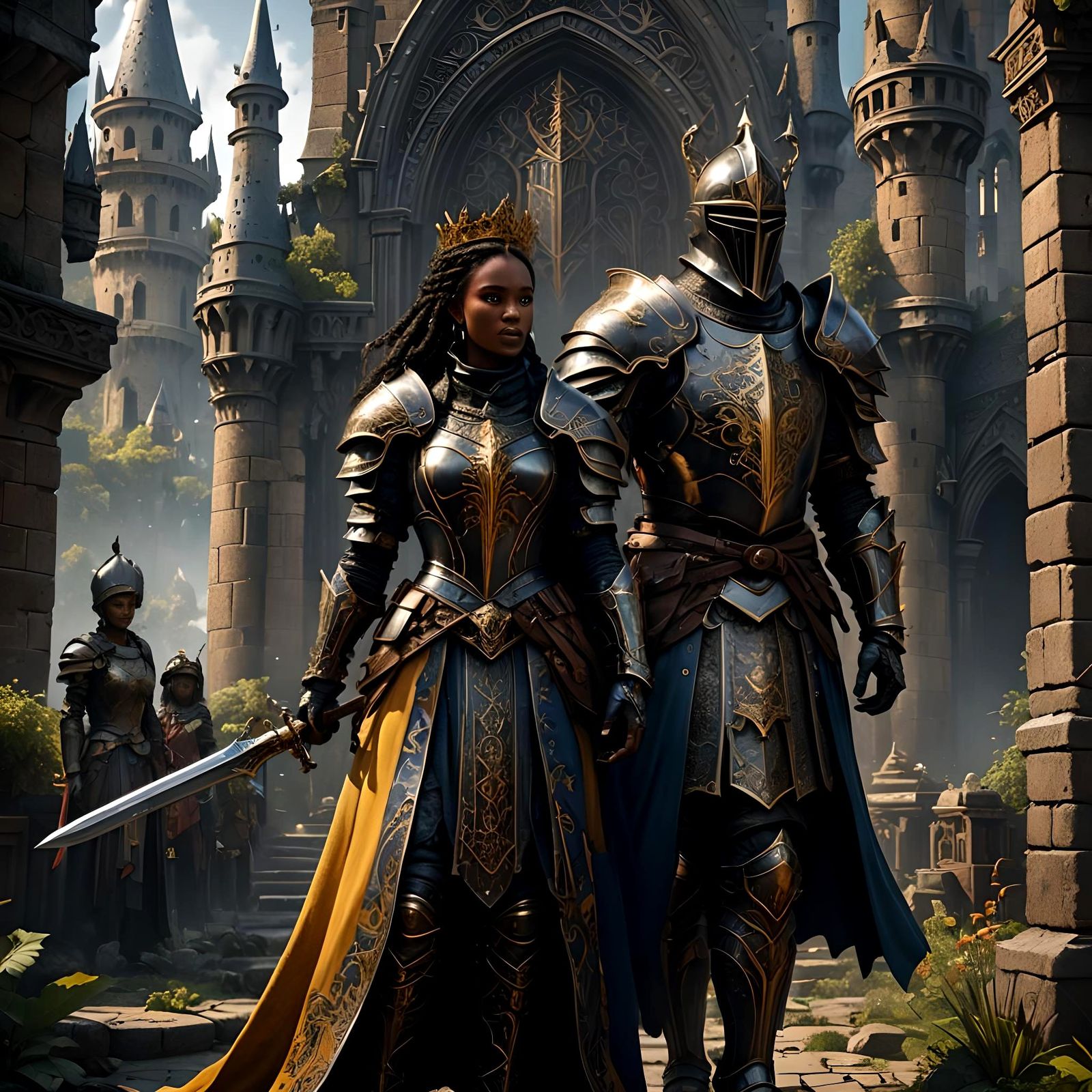Knight and Ebony Queen: Fantasy Concept Art