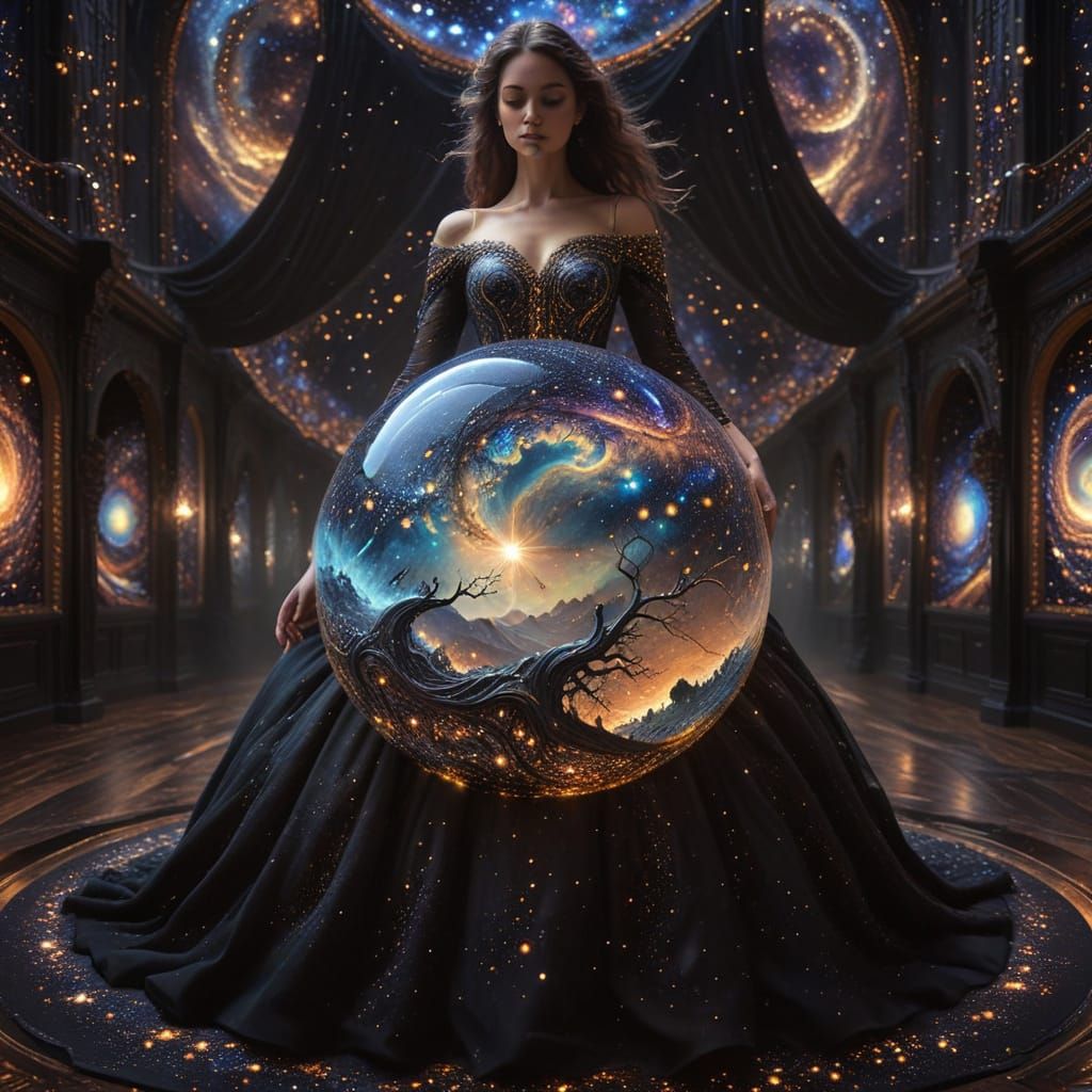 Vibrant Celestial Dreamscape in Cyberpunk Aesthetic