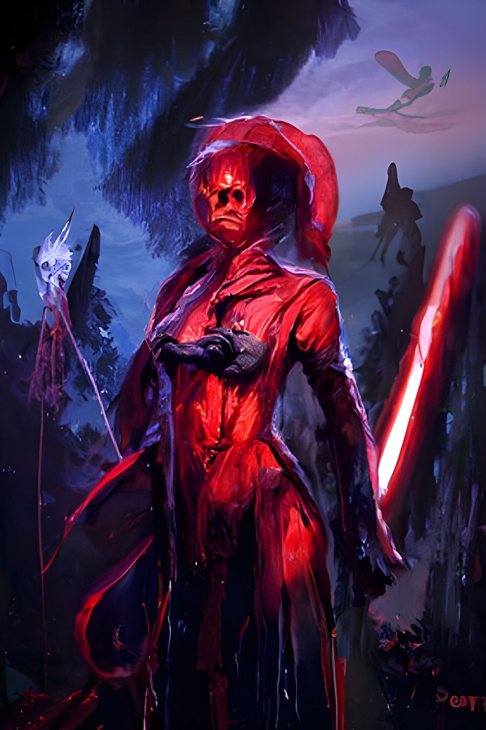 Sinister Figure in Oil Painting Style