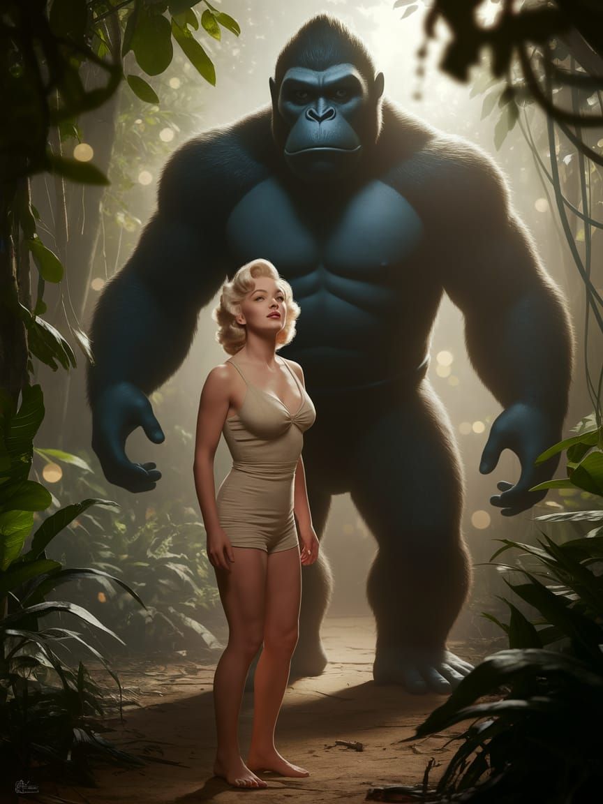 Marilyn Monroe playing the role of Fay Wray in "King Kong". ...