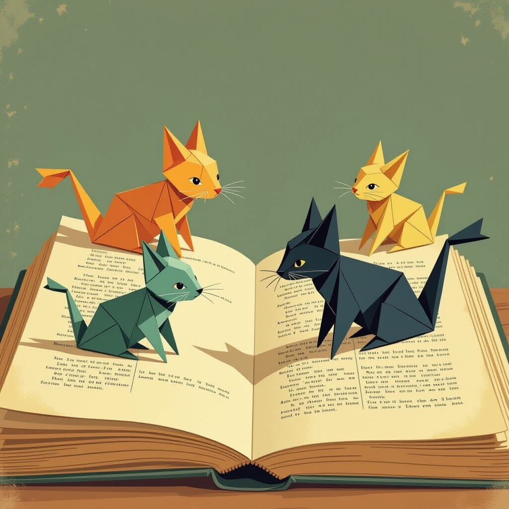 Whimsical Silhouettes Emerge as Origami Creatures