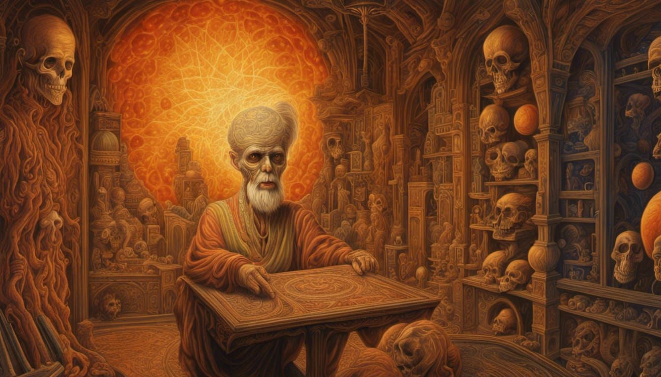 The creator of worlds in his lair
