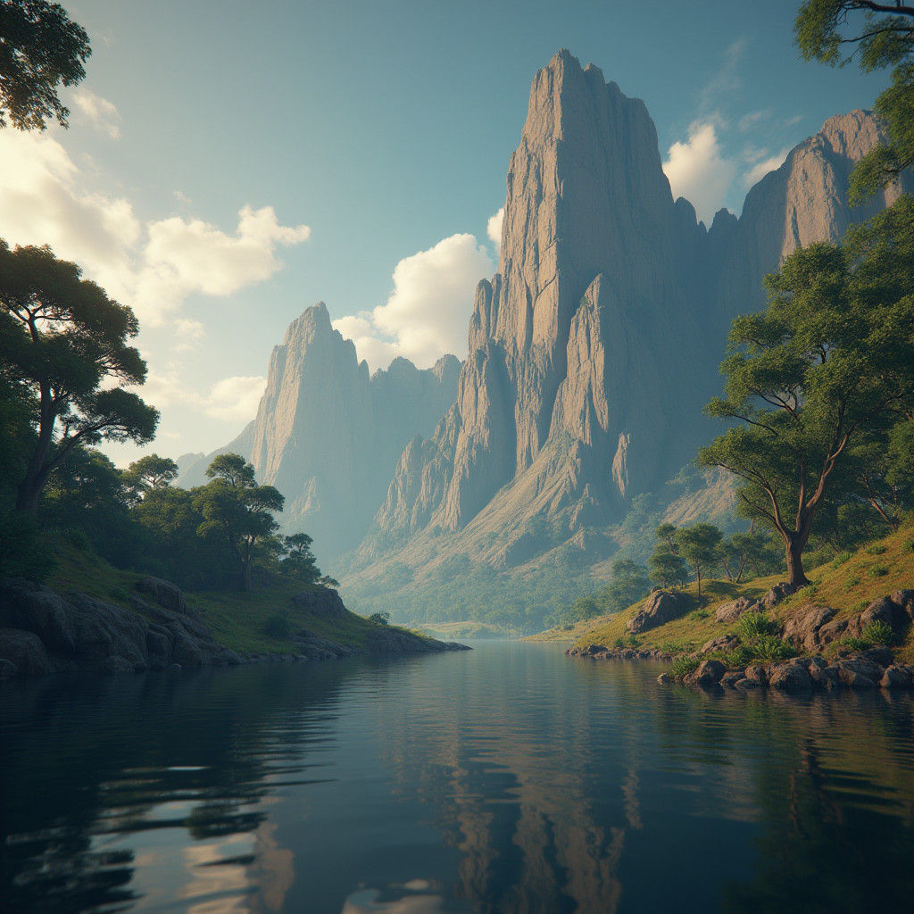 Swiss Alps Winter Scene with Sparrows and Ornaments