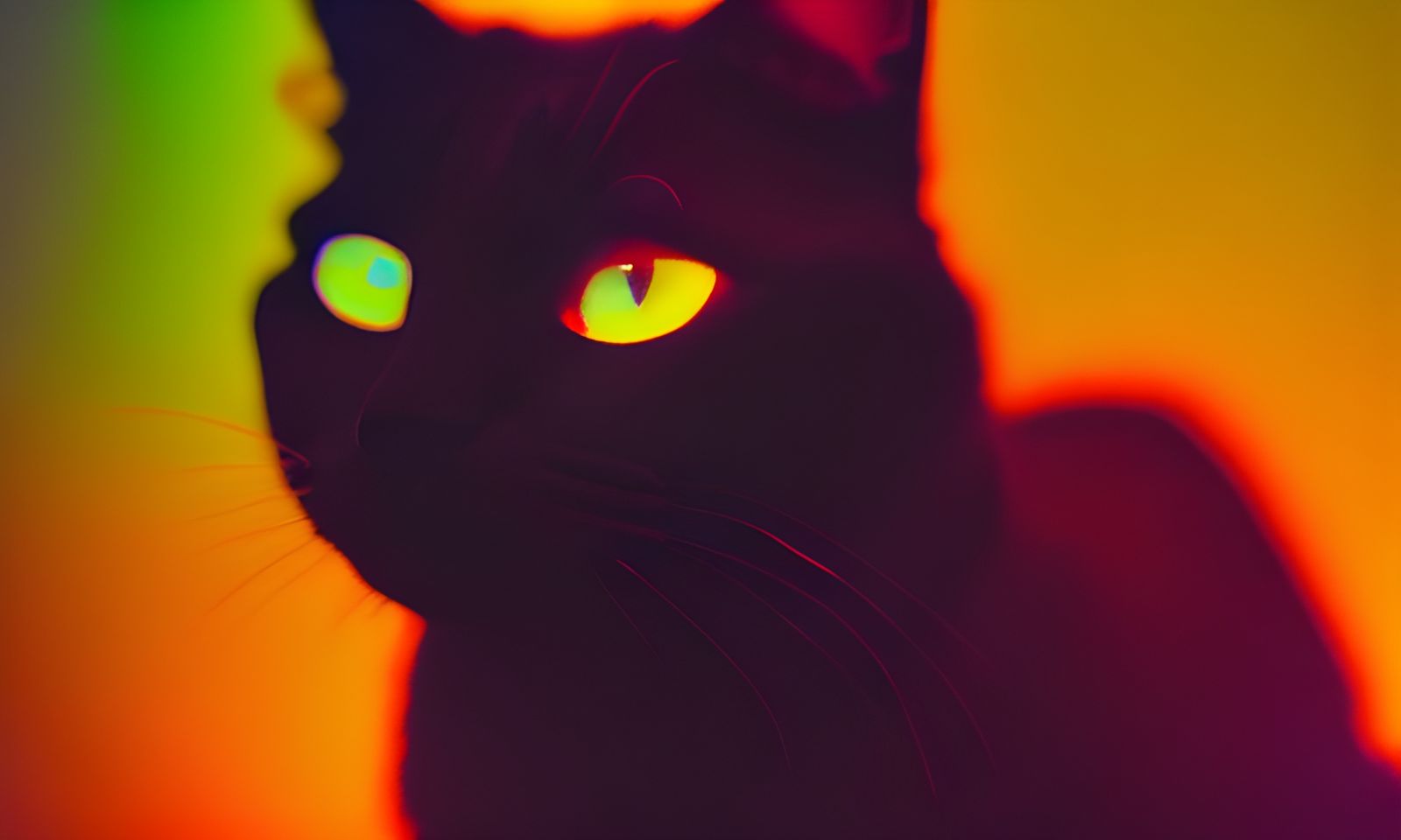 Diabolical Cat in Color Field Painting Style