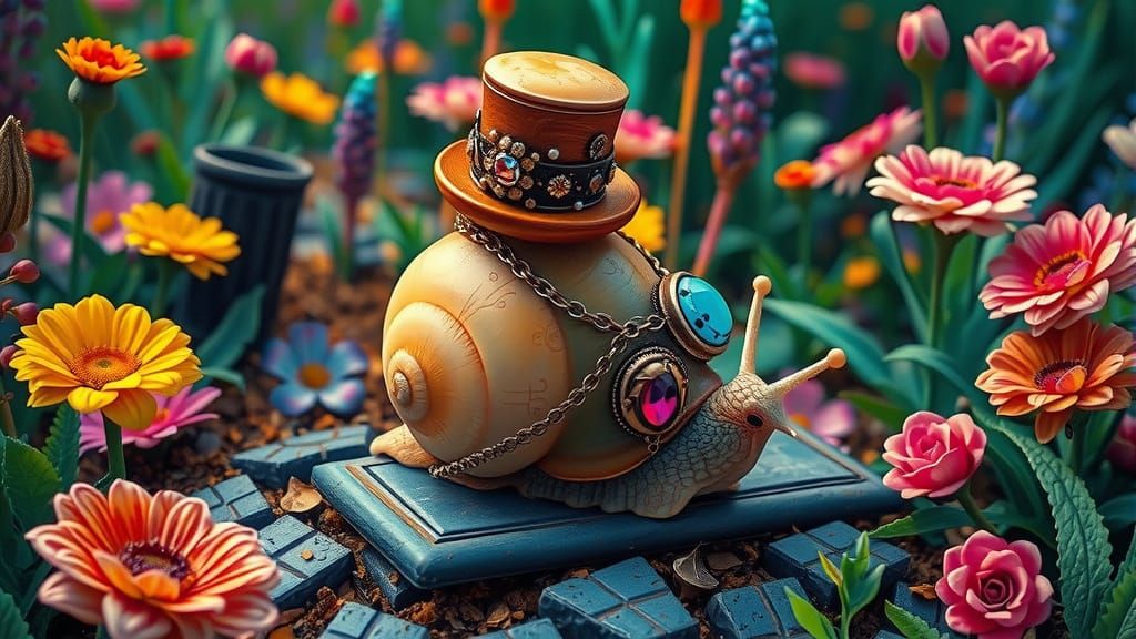Victorian Snail's Gothic Rainbow Garden