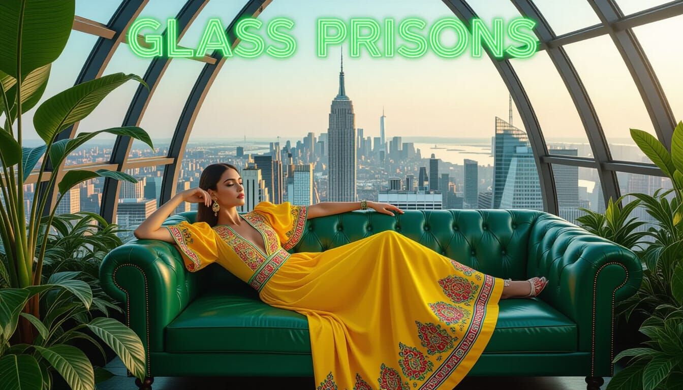 Utopian Cityscape Portrait in Art Deco Style