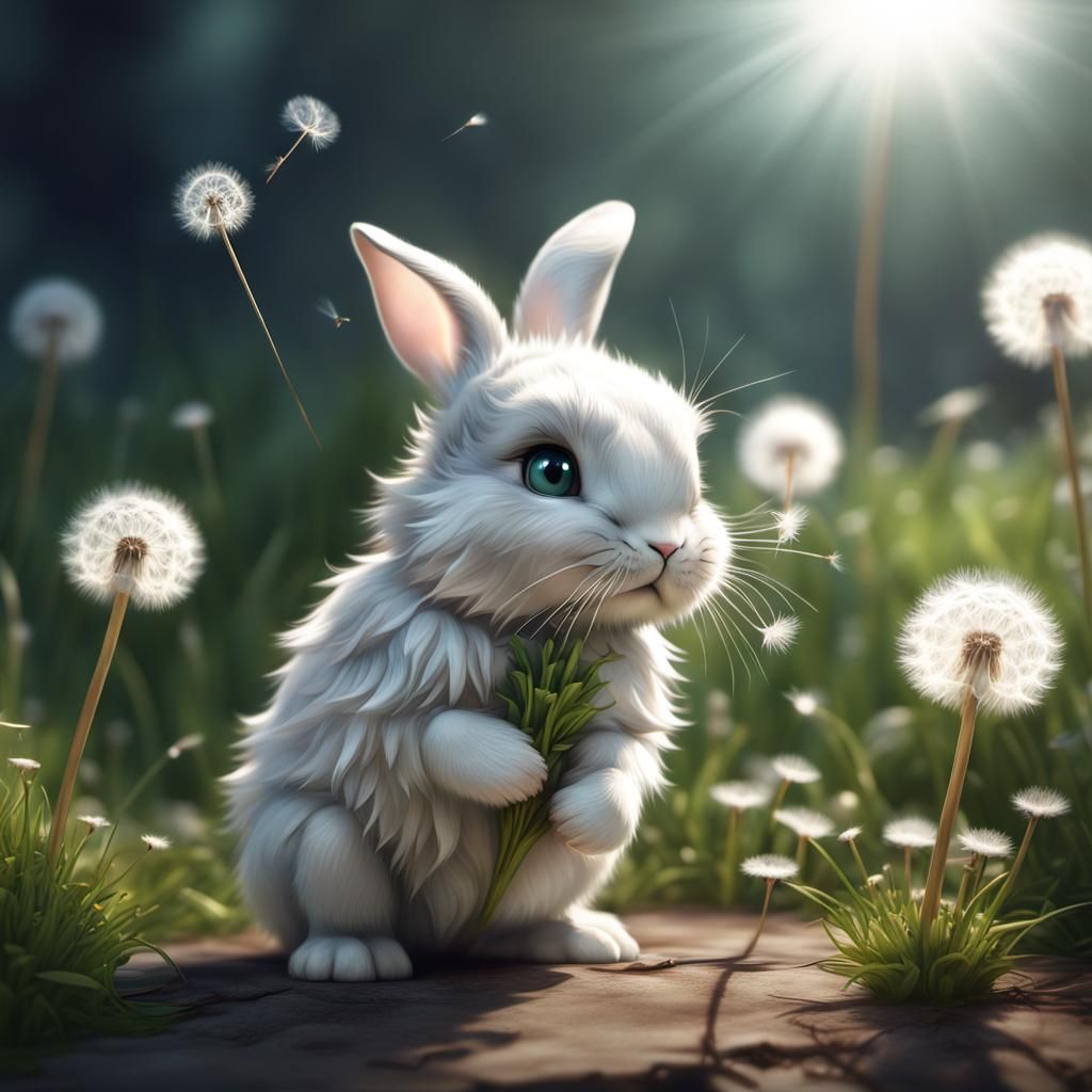 Bunny in the dandelion field!