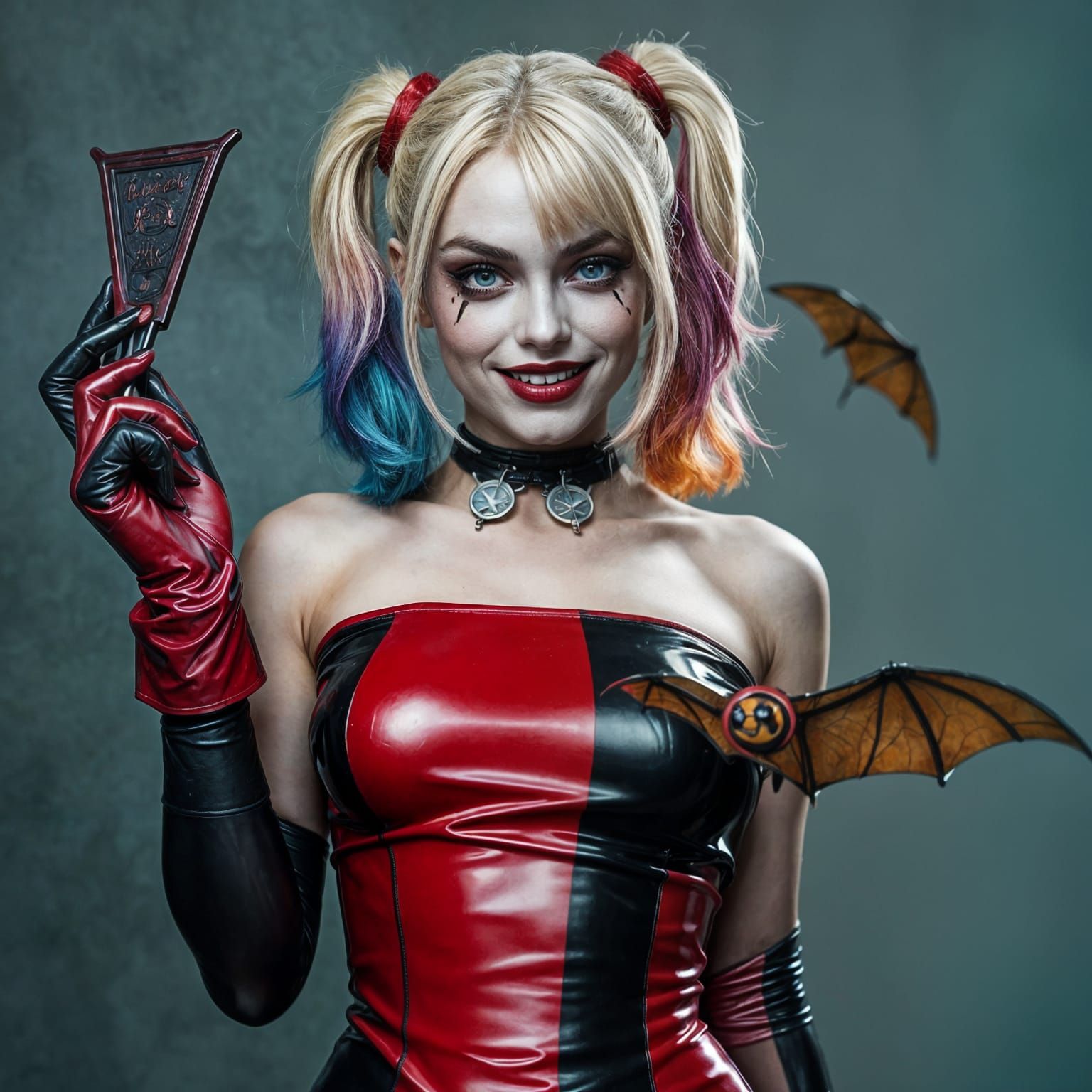 Harley Quinn in a Hyperrealistic Dystopian Setting