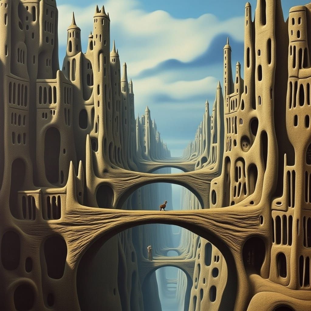 Stone Age Metropolis in Brutalist Architectural Style