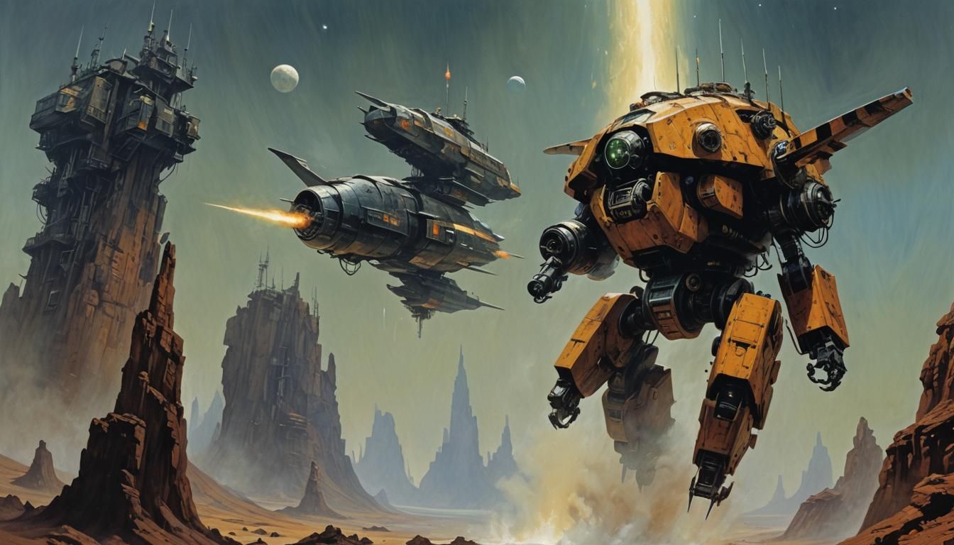 Magic Versus Science Fiction Battle Scene