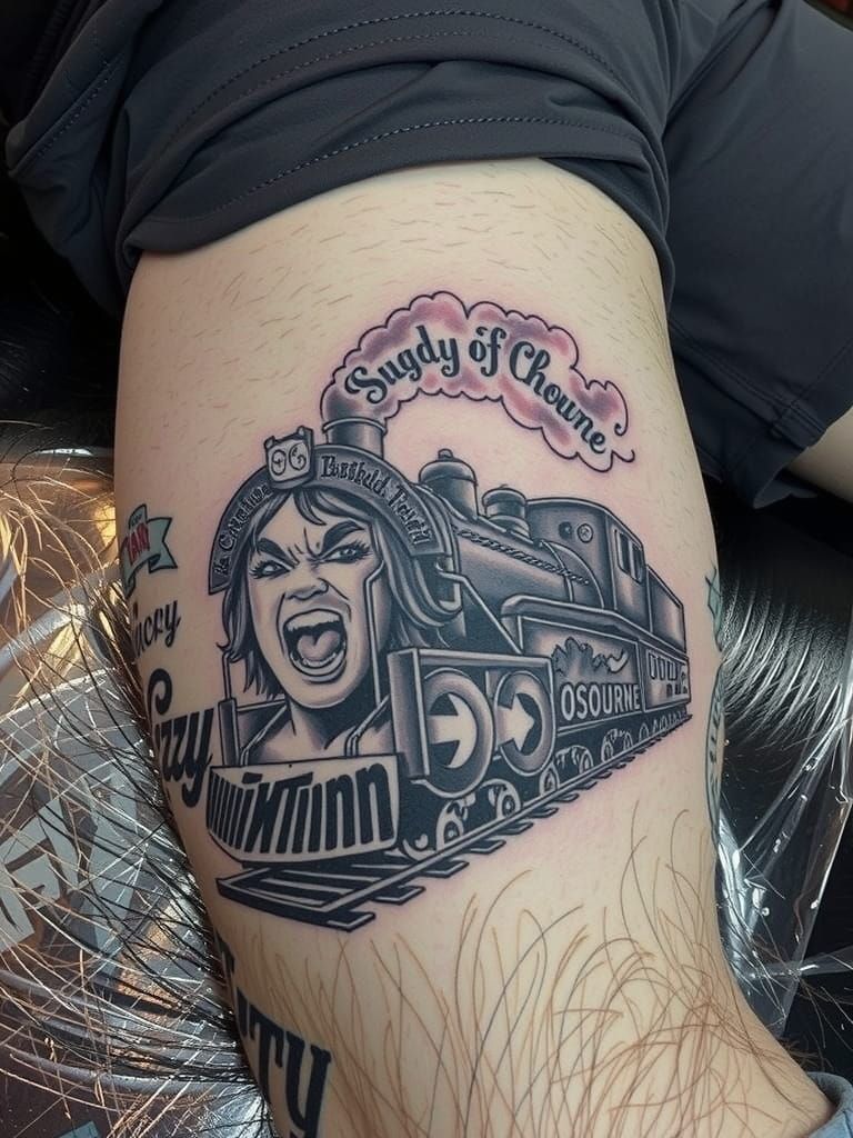 Ozzy Osbourne Crazy Train Tattoo Design
