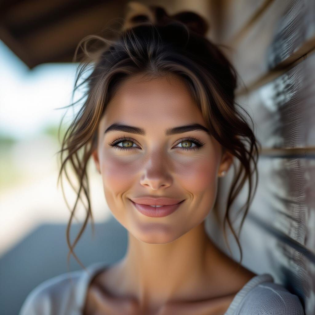 Knowing Smile Portrait of Adventurous Woman