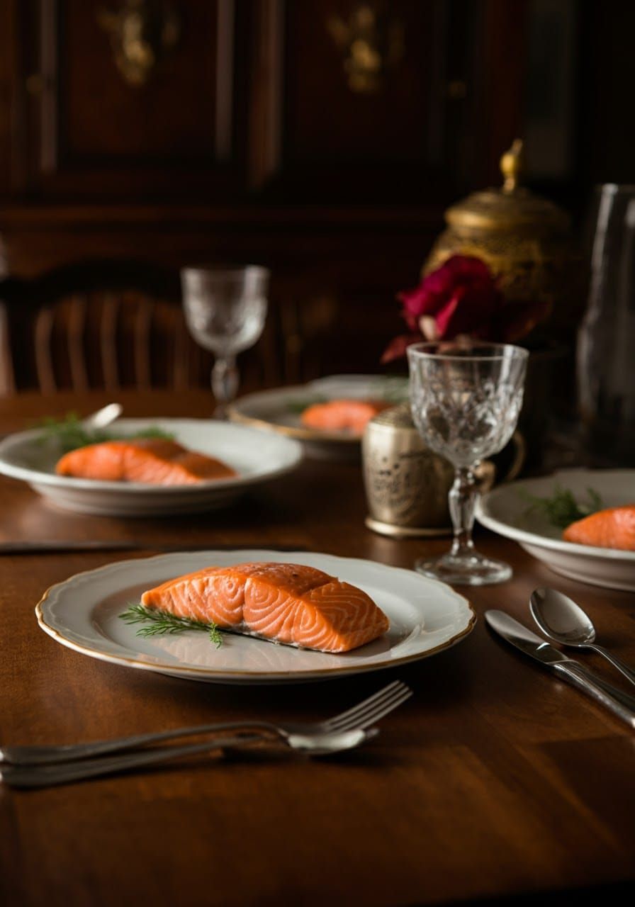 Shabbat Table Featuring Quality Salmon Dishes