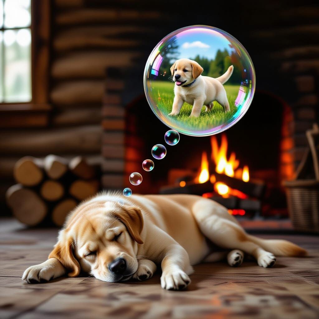 Labrador Retriever's Dream of Puppyhood