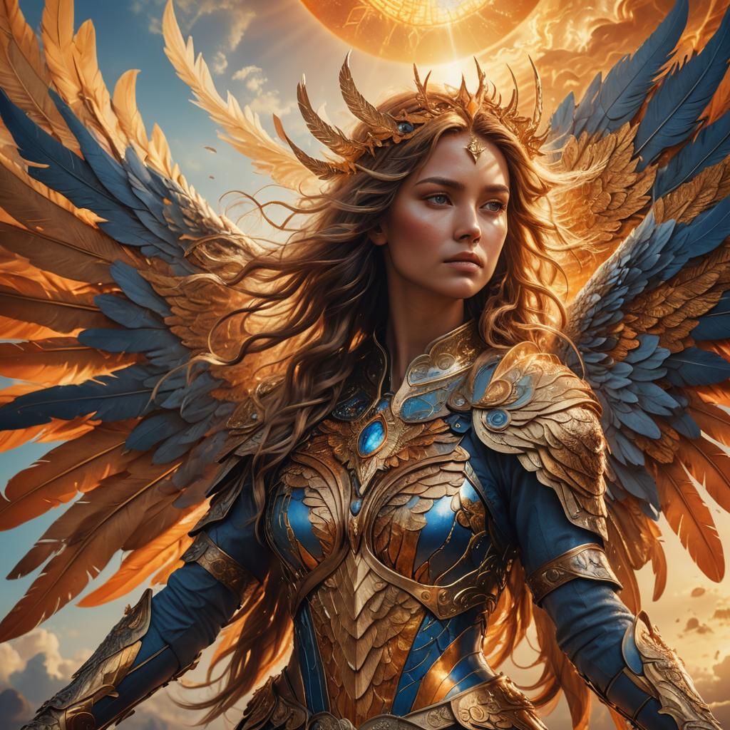 Radiant Sun Angel in Golden Hour
