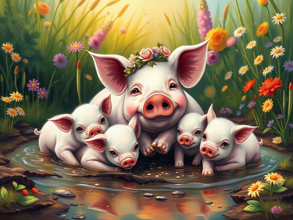 Pigs in Mud Puddle