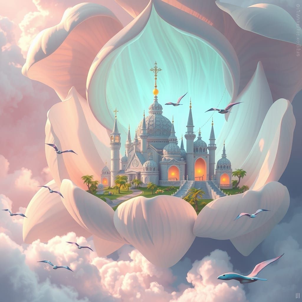 Ethereal Elven City in Giant Flower