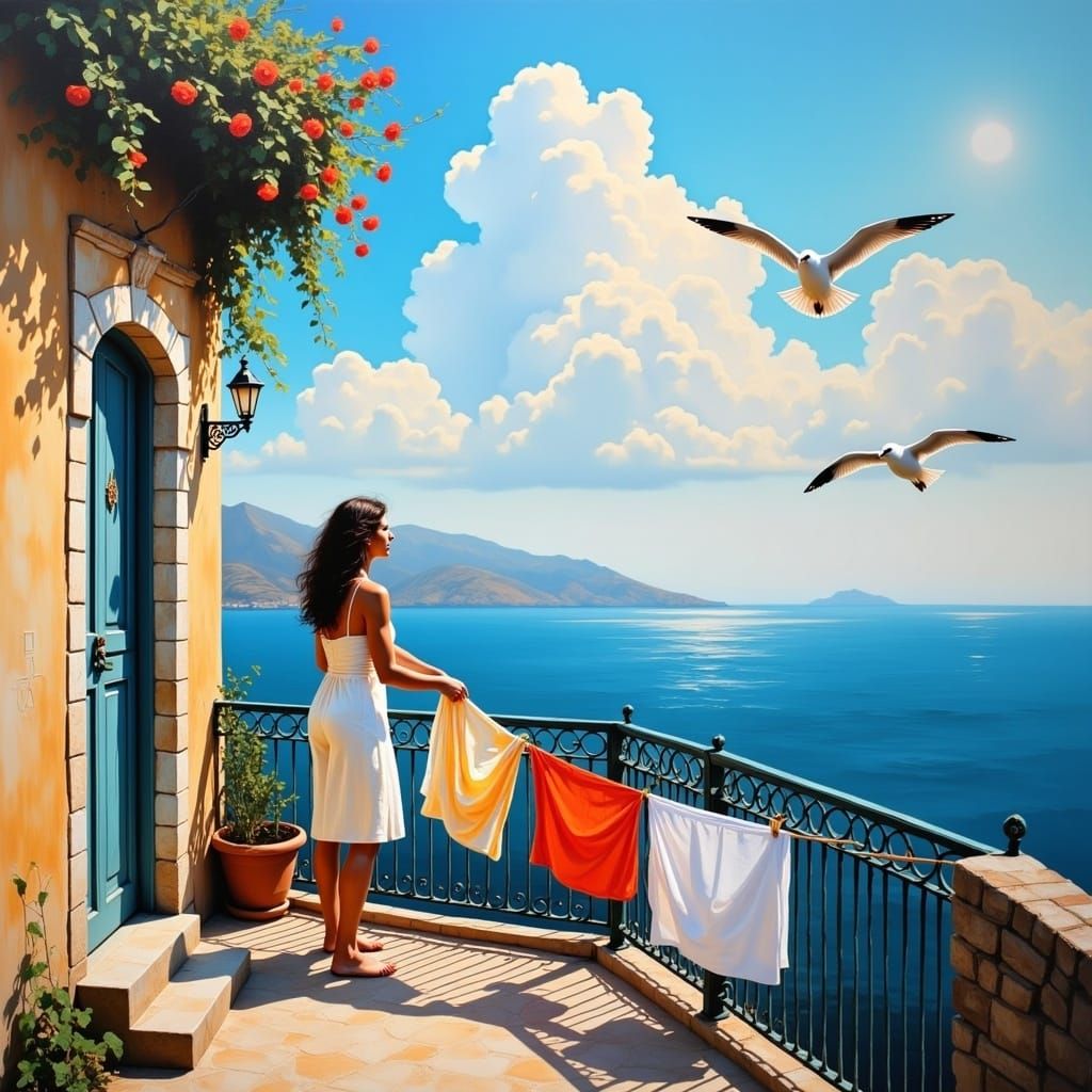 Seaside Laundry Day in Flux Filigree Oils Style