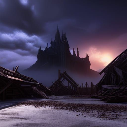 Dramatic Storm Clouds in Dark Fantasy Style