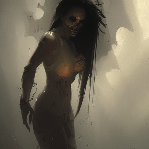 Sinister Spooky Woman in Fantasy Art Style