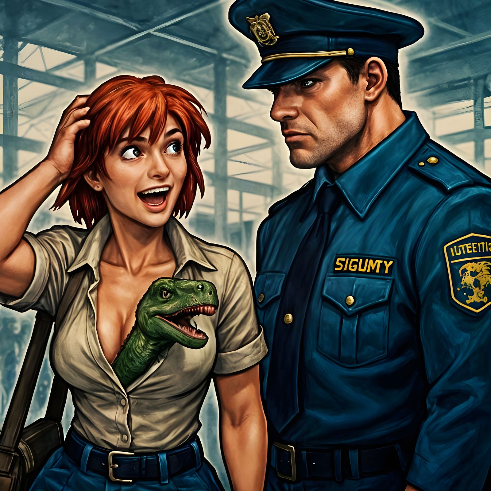 Regina's Dino Crisis: Street Fighter Airport Encounter