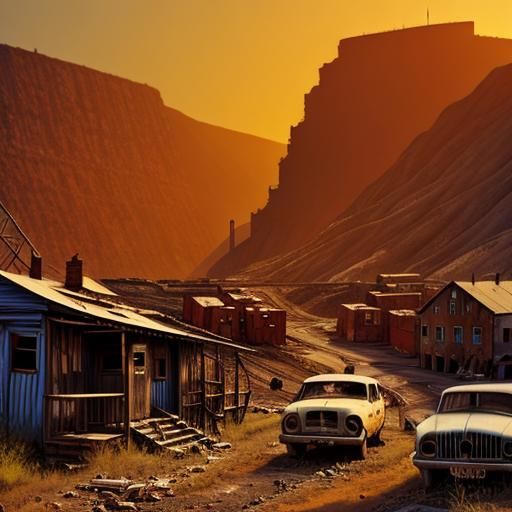Eerie Abandoned Mining Townscape