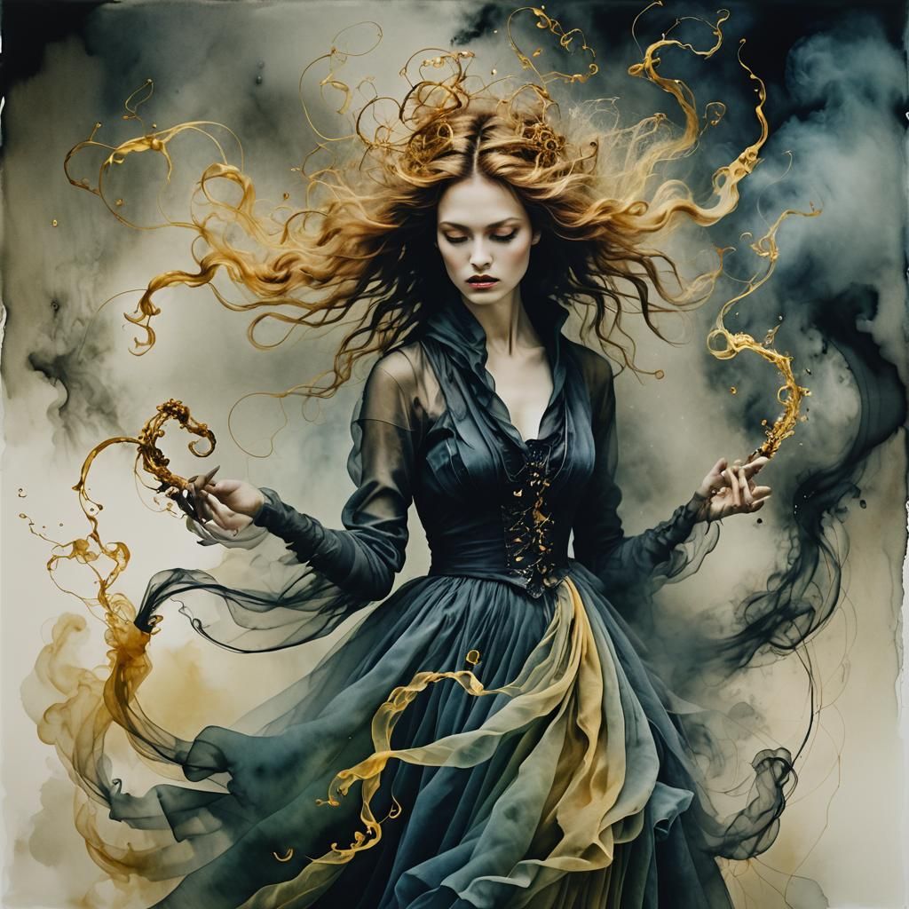 Mystical Alchemy Experiments in Mixed Media Style