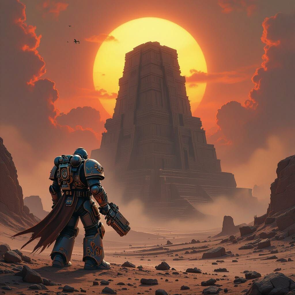 Warhammer 40K Space Marine on Alien World