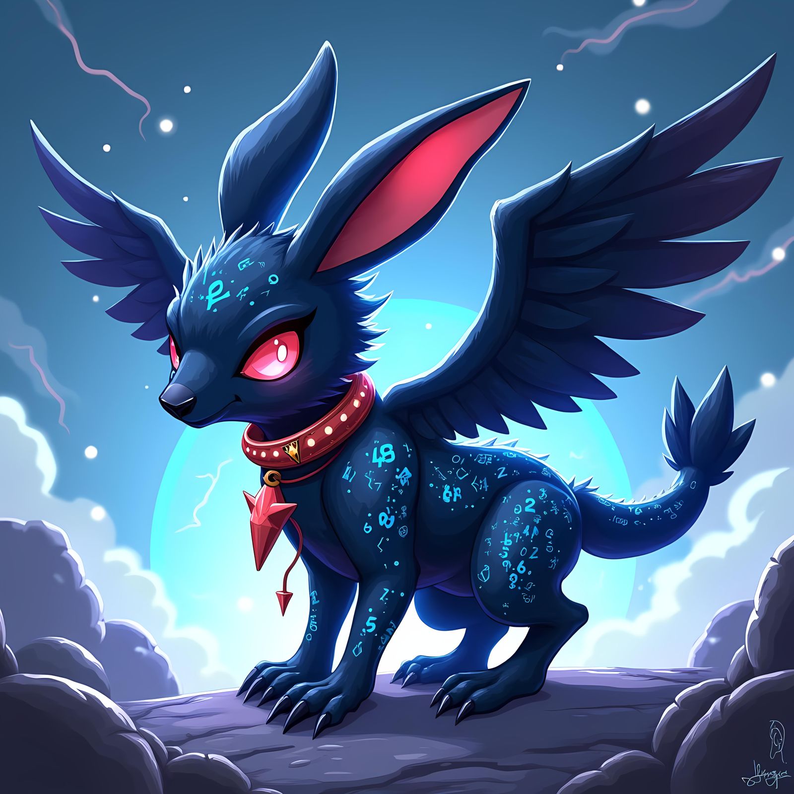 Cute Rabbit Chimera Digital Hologram in Anime Style