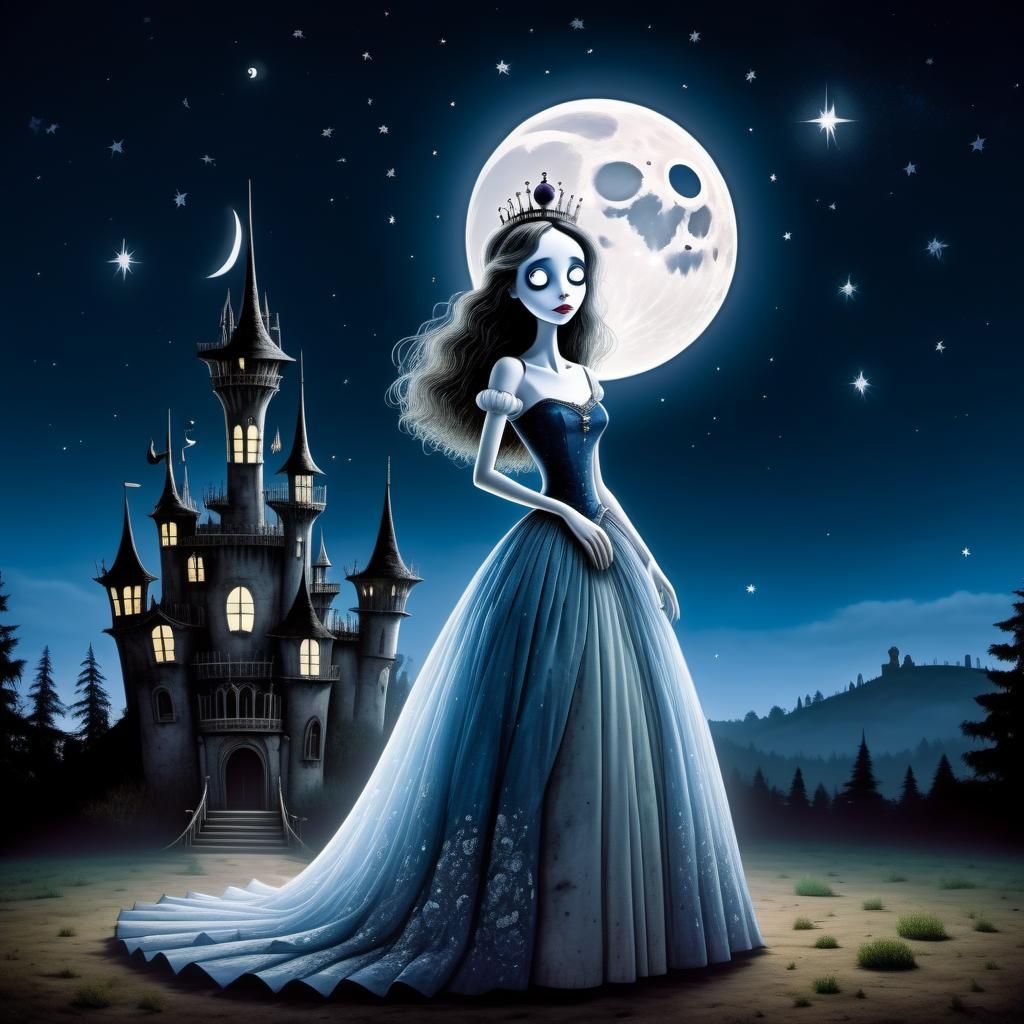 Princess Moon in Tim Burton Style