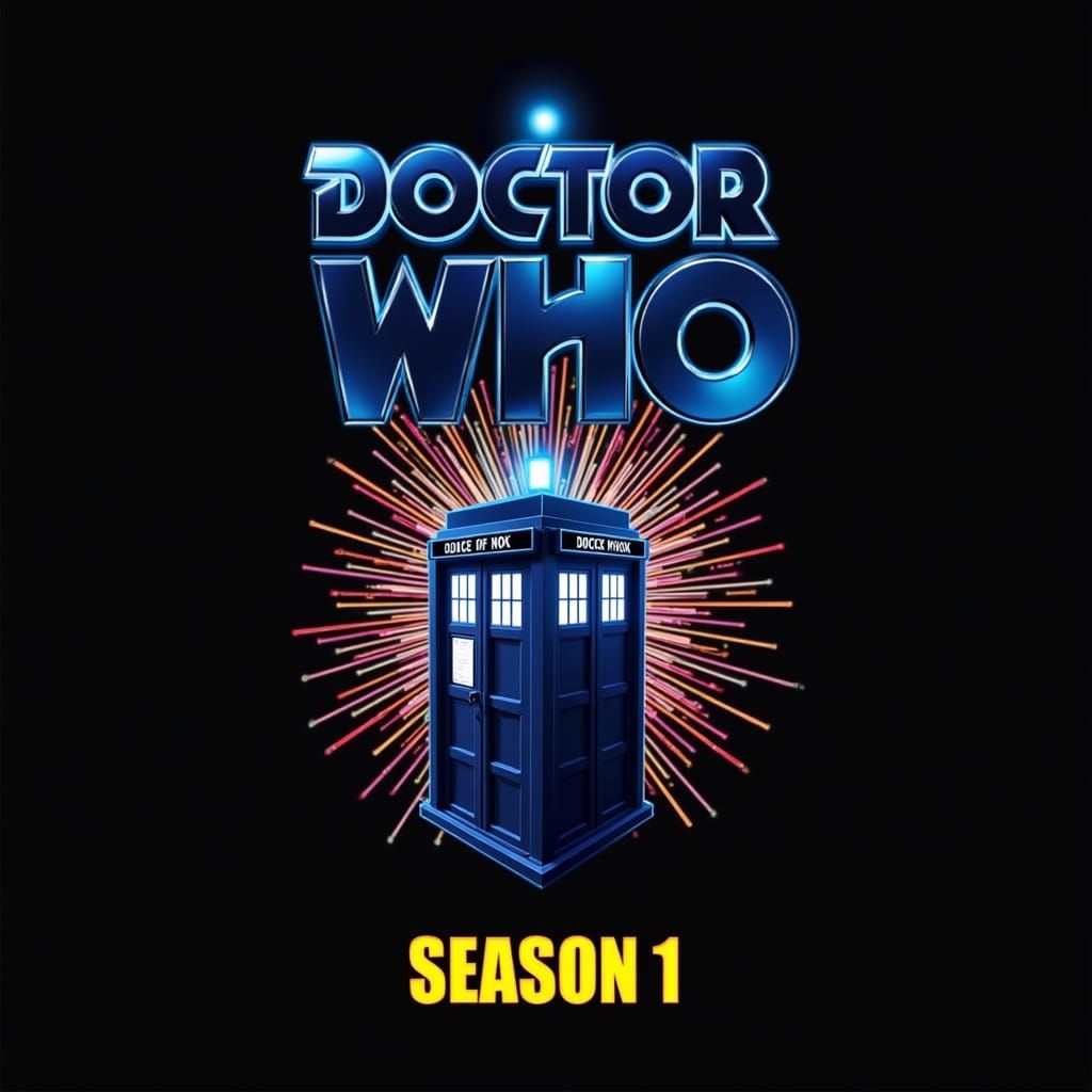 Doctor Who Poster in Geometric Futuristic Style with Vibrant...