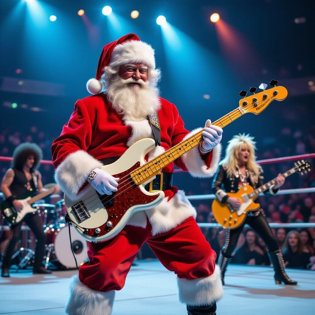 Santa Rocks Out With Music Legends in Realistic Photo
