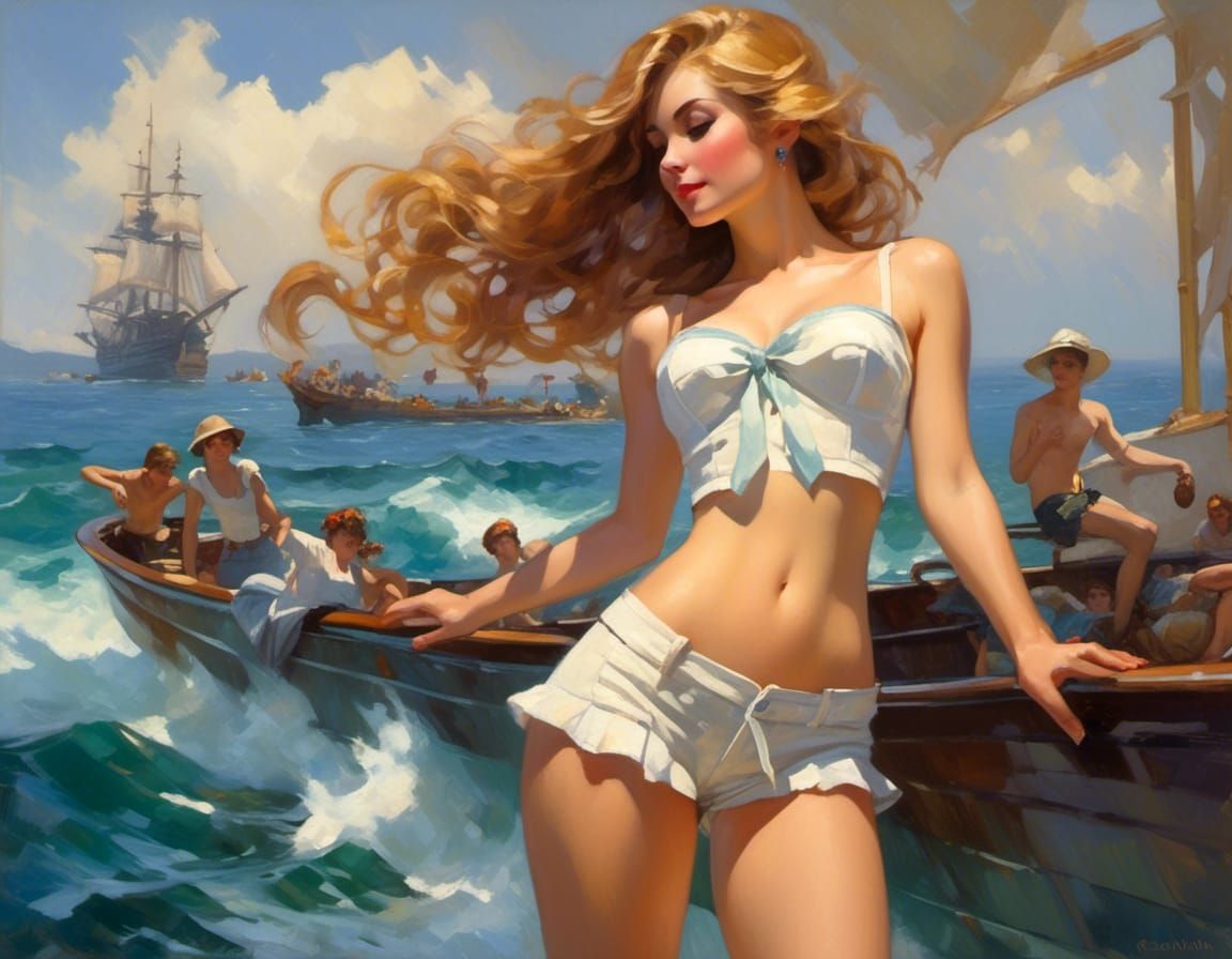 Mermaid Stranded on Paradise Island, Wes Anderson Style