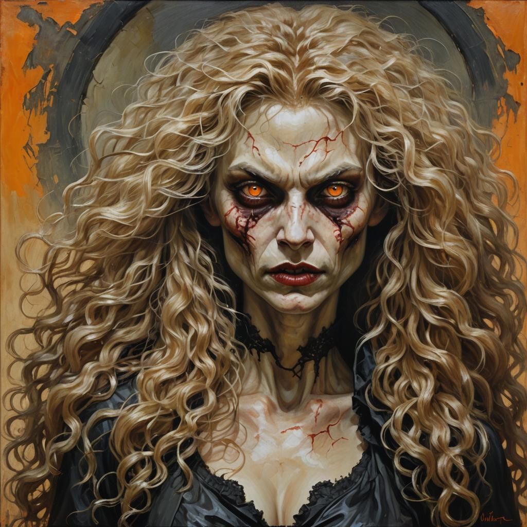 Vampire Werewolf Hybrid in Oil Painting Style