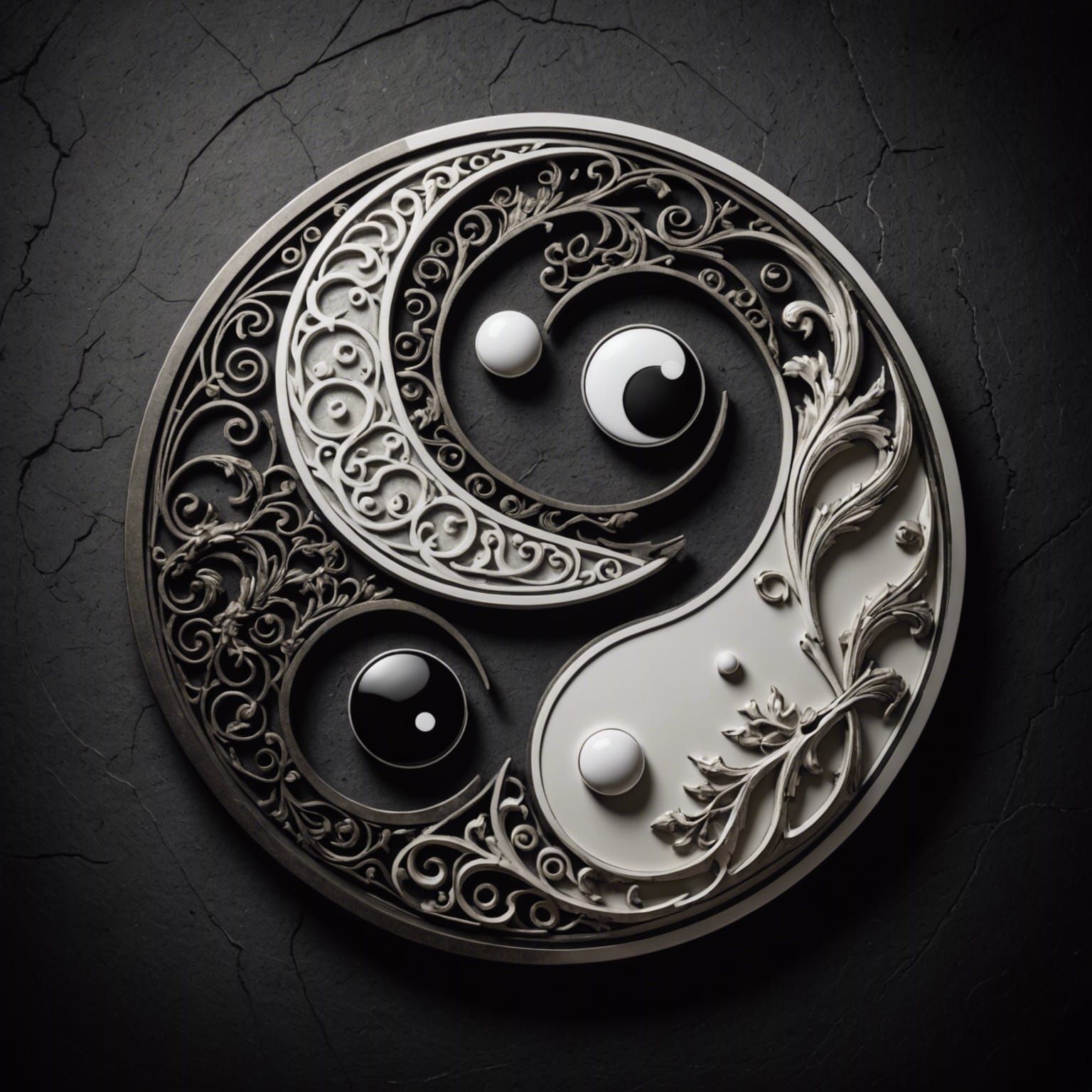 Detailed Yin Yang Symbol in HDR