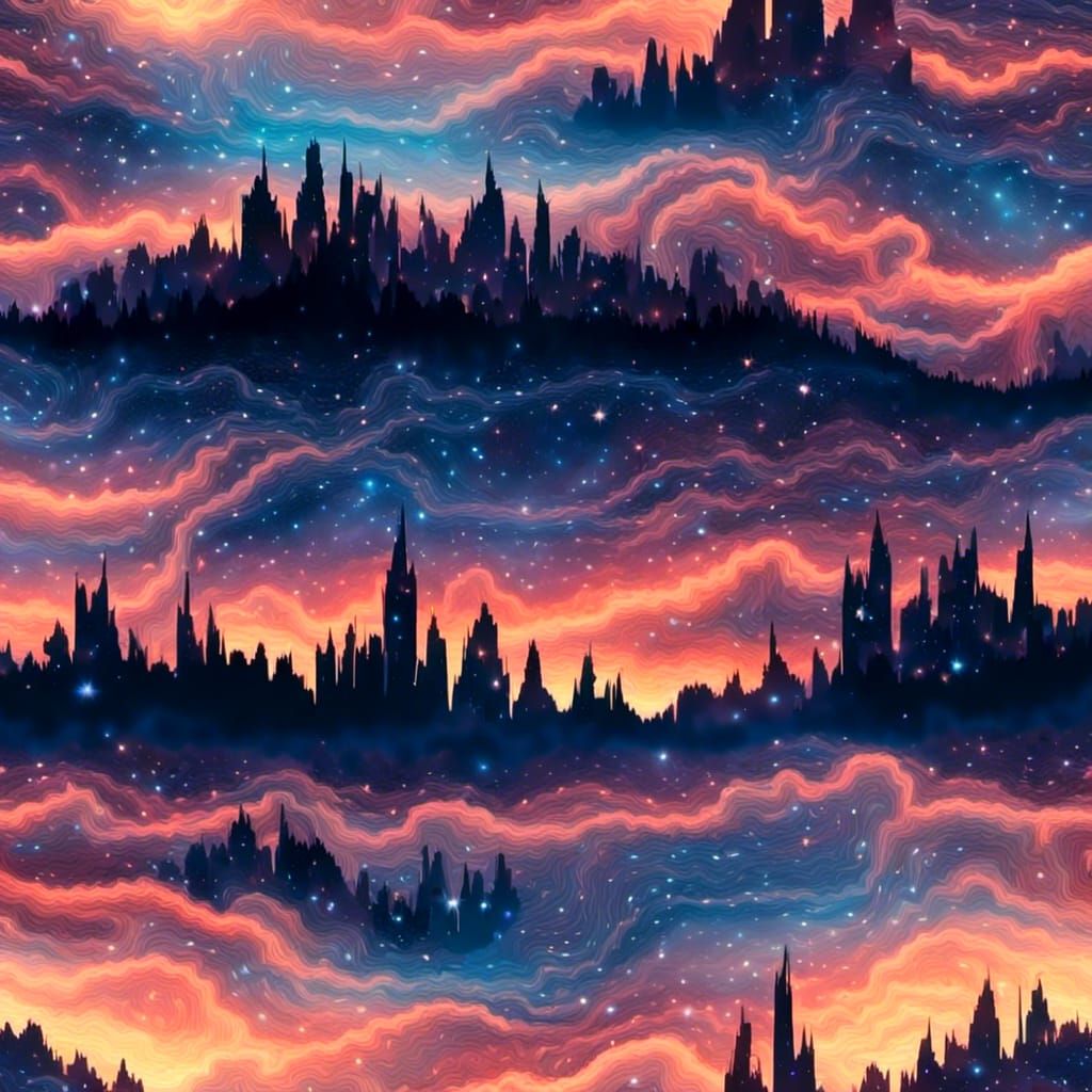 City Skyline at Sunset Reflected in Water